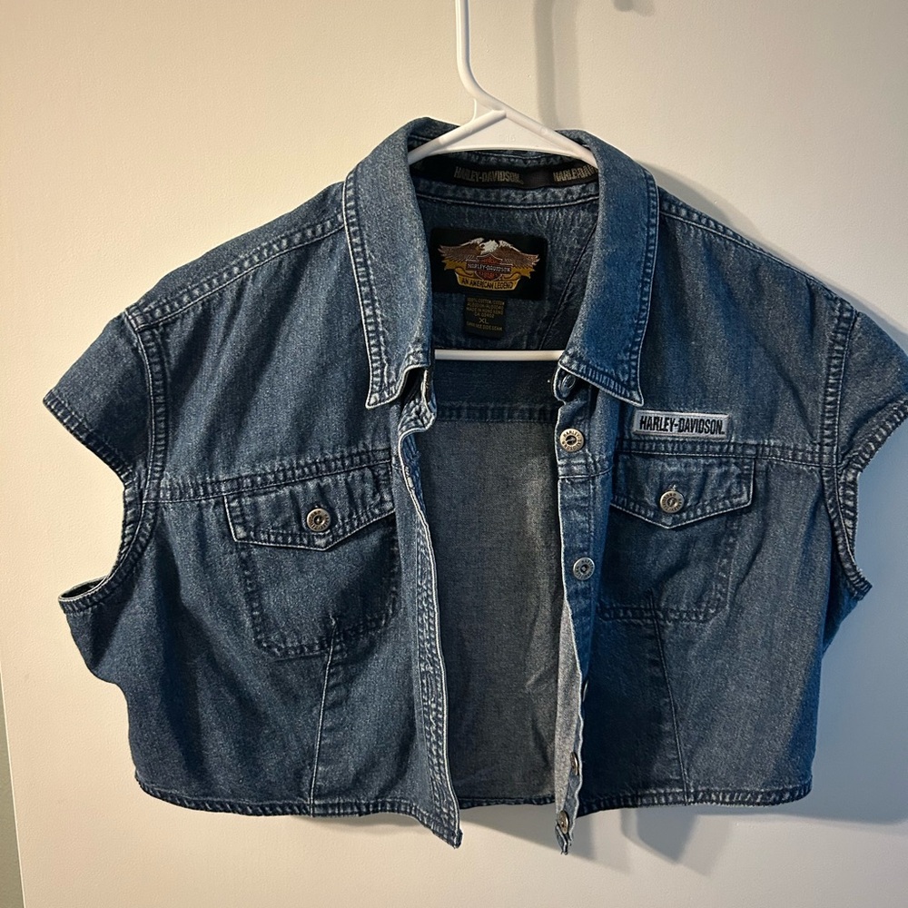 Harley-Davidson Blue Crop Top